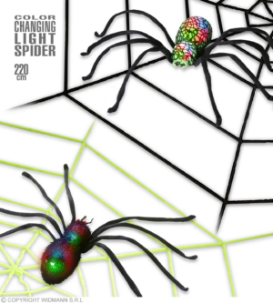 176154329 Ragnatela gigante in ciniglia con ragno luminoso che cambia colore