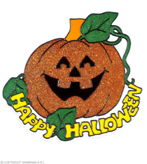 Vetrofania zucca 'happy halloween' glitter 25 cm