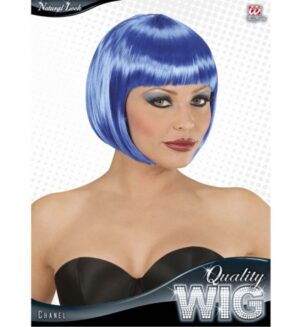 Parrucca caschetto blu