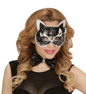 Glitter cat set - black w/silver