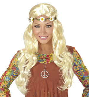 Parrucca da hippie/medievale con fascia per la testa
