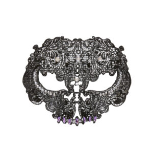 Maschera teschio in pizzo e gemme