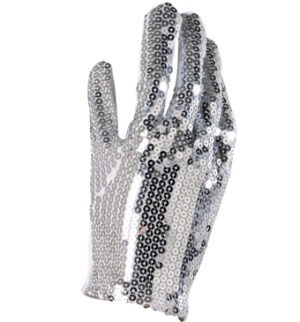 Guanto in paillettes argento maicol gecs