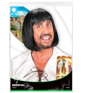 Parrucca da uomo medievale nera