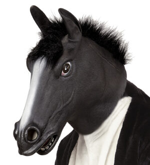 Maschera testa cavallo nero