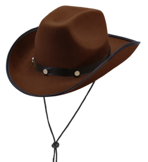 Cappello cowboy con borchie in feltro marrone