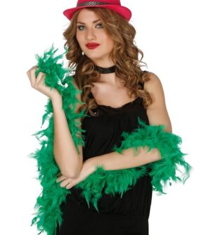 Boa in vera piuma verde 180 cm