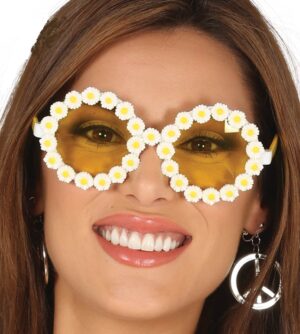 Occhiali hippie anni 60/70 con margherite