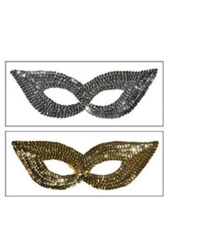 Maschera domino oro o argento paillettes