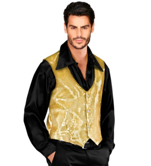 Gilet in paillettes oro