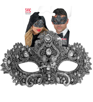 Maschera veneziana unisex argento