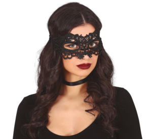 Maschera in Pizzo Nero con Fiorellini