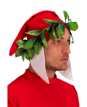 Copricapo Dante in tela con corona alloro