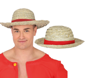 Cappello in paglia con nastro rosso