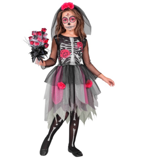 Costume da scheletro fiorito per bambini