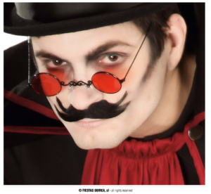 Occhiali jack lo squartatore tondi con lenti rosse iettatore
