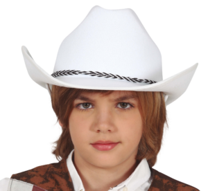 Cappello cowboy bianco in feltro bambino