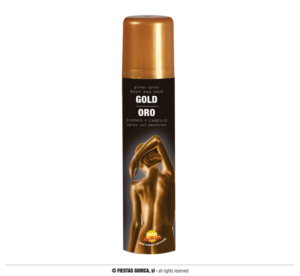 Trucco spray corpo e capelli glitter oro