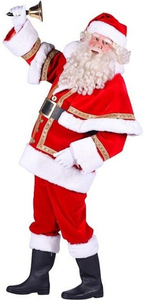 117562161 Costume da Babbo Natale deluxe in tessuto di velluto