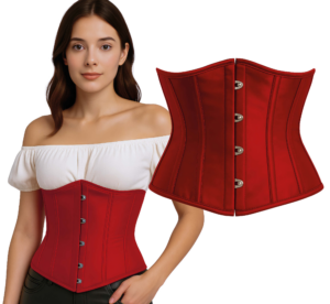 Corsetto Rosso - Top per Costumi da Principessa o Marchesa - Ideale per Halloween, Oktoberfest