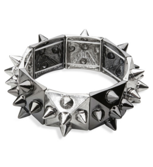 Bracciale nero e argento con borchie