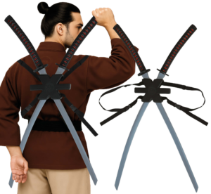 Set di 2 Spade Samurai da Schiena (95 cm)