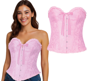 Corsetto Rosa - Top per Costume da Principessa e Marchesa - Ideale per Halloween