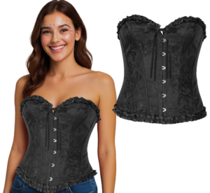 Corsetto Nero - Top per Costumi da Principessa, Marchesa e Halloween