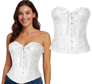 Corsetto Bianco Top per Costumi da Principessa o Marchesa Ideale per Halloween