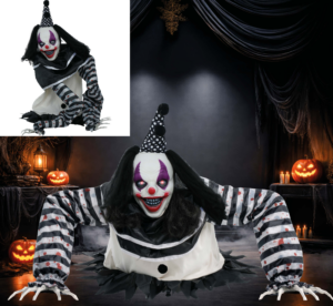 Pagliaccio Malvagio - Circo di Halloween Animato 105 cm