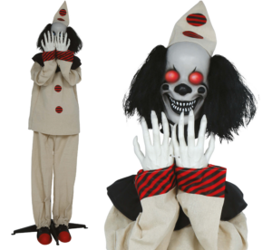 Clown spavento con base, luce, suono, mov. 185 cm
