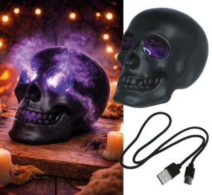 Decorazione Teschio Luminoso con Fumo
