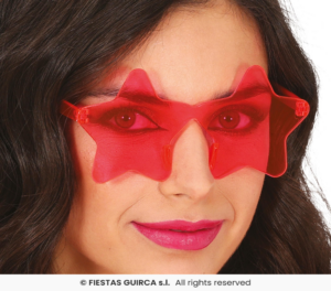 Occhiali a Stelle Rosa Trasparente