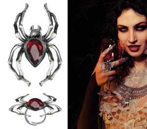 Anello in metallo con ragno