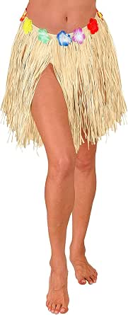 663744254 Gonna Hawaiana in Rafia color paglia