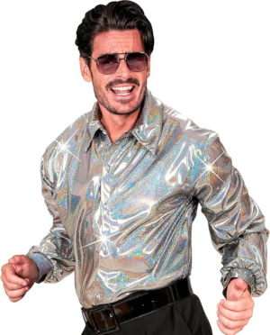 Camicia olografica argento anni '70